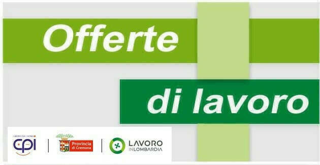 Attive 256 offerte lavoro CPI  26/11/2024 Cremona,Crema,Soresina e Casal.ggiore 