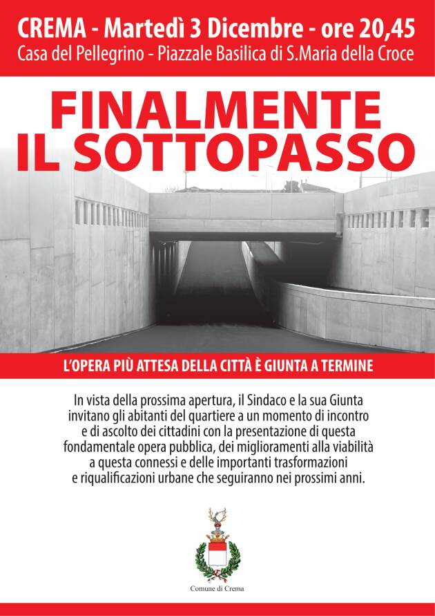 Crema Finalmente il sottopasso