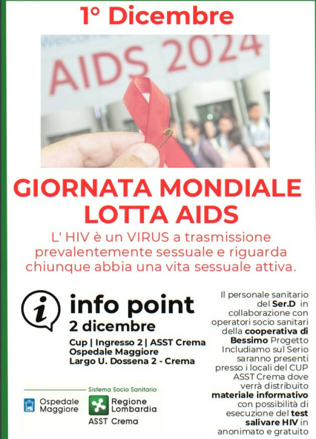 Crema Giornata mondiale contro l’Aids, il Serd in campo per fare prevenzione 