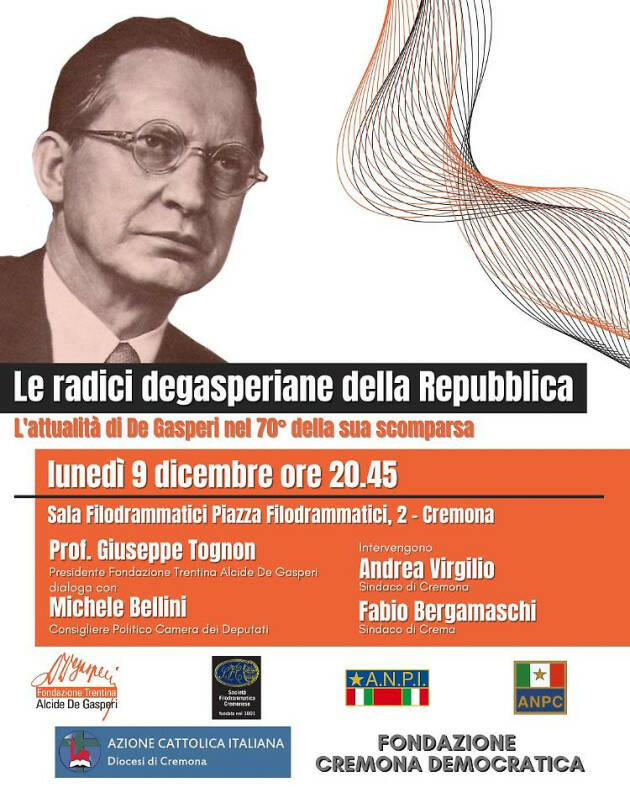 (CR) Incontro L’attualità di De Gasperi nel 70° della sua scomparsa
