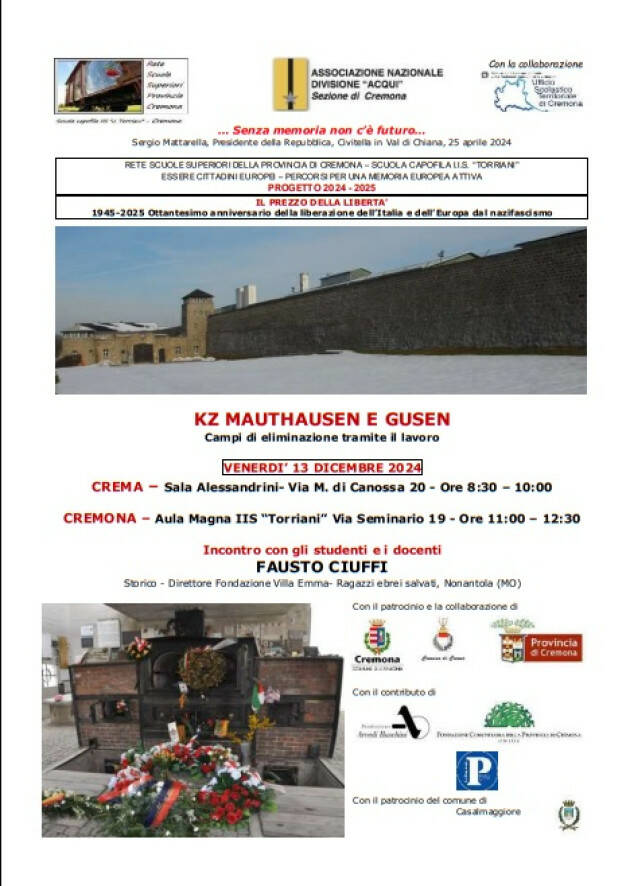 (CR) Senza Memoria non c'e' futuro Conferenza prof. Fausto Ciuffi