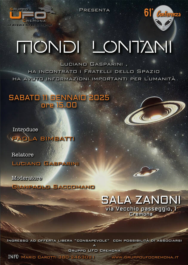 Il Gruppo UFO Cremona presenta: Mondi Lontani