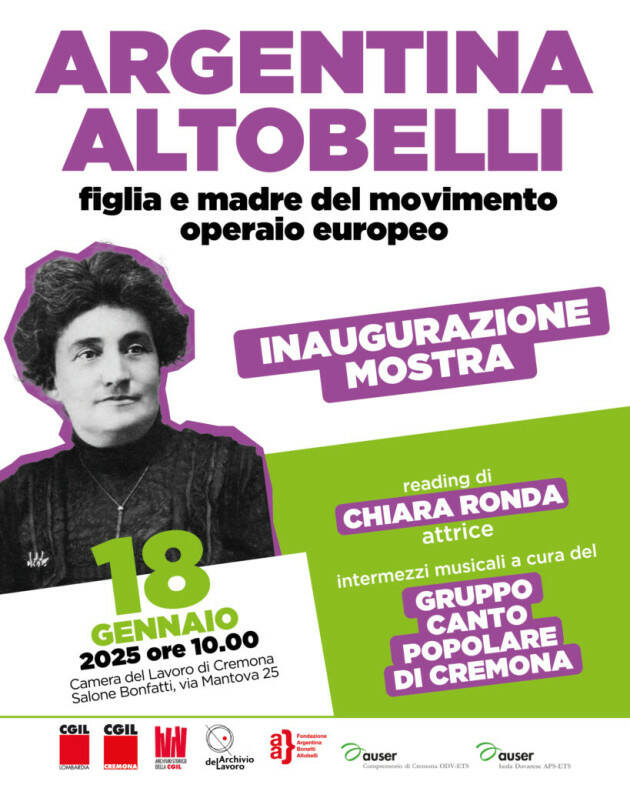 CGIL Cremona celebra Argentina Bonetti Altobelli: inaugurazione della mostra dedicata 