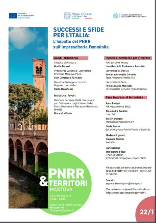 Cam.Com. Cr-Mn-Pv ROADSHOW PNRR & TERRITORI: PRIMA TAPPA A MANTOVA