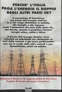 Manifesto Arvedi sui costi energia elettrica Si vuole il nucleare?  Mario Agostinelli