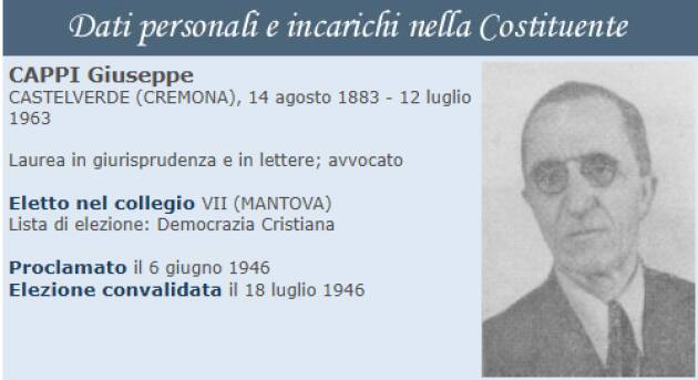 (CR) Conferenza su Giuseppe Cappi organizzata dall’Ass. Partigiani Cristiani