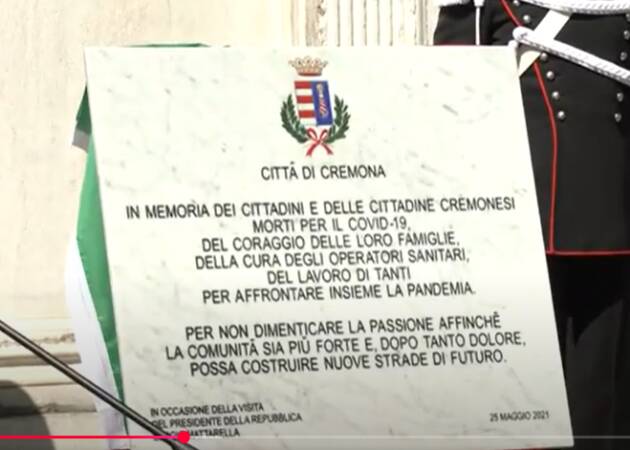(CR) Oggi Giornata nazionale in memoria delle vittime dell'epidemia da Coronavirus
