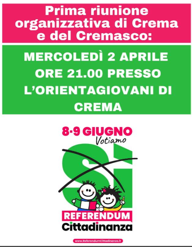 Crema Prima incontro con il comitato Referendum Cittadinanza