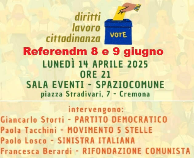 (CR) Confronto Referendum 8 e 9 giugno 2025   5 Sì per cambiare l’Italia