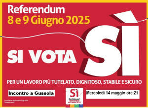 A Gussola incontro sui Referendum  8-9 giugno su Lavoro e Cittadinanza Votiamo 5 SI