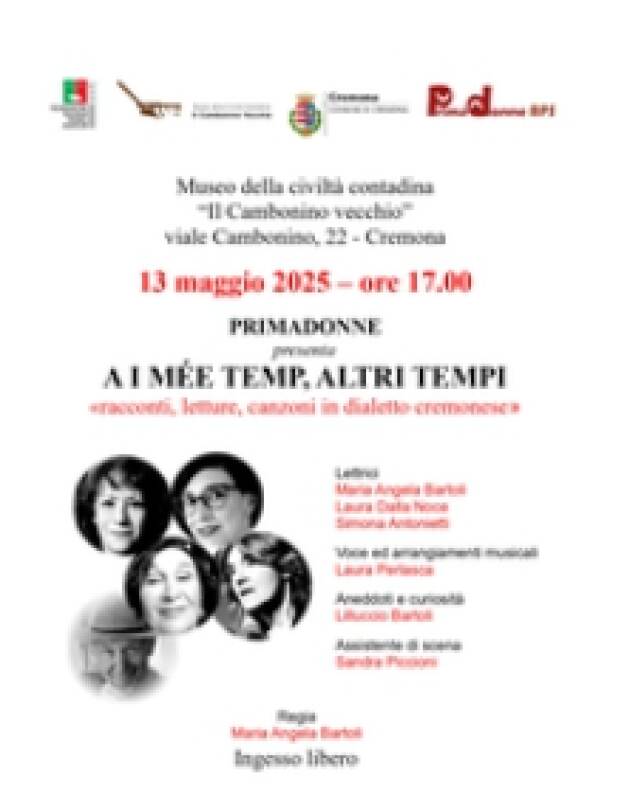 Martedì 13 maggio al Museo del Cambonino la performance A i mée temp, altri tempi