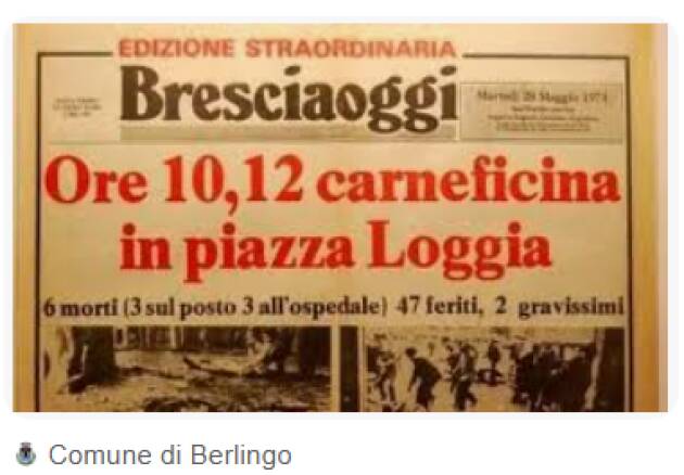 BRESCIA COMMEMORA IL 51° ANNIVERSARIO DELLA STRAGE DI PIAZZA LOGGIA