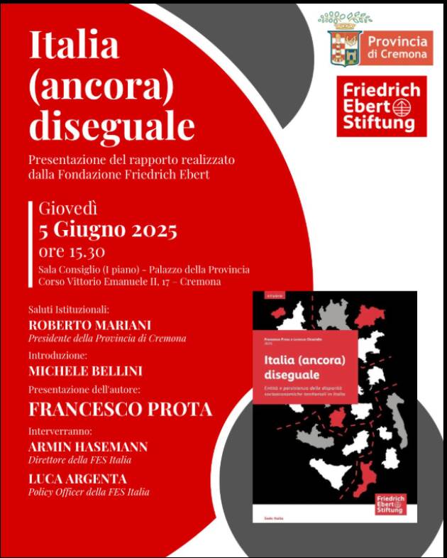 Provincia di Cremona Incontro su “Italia (ancora) diseguale”