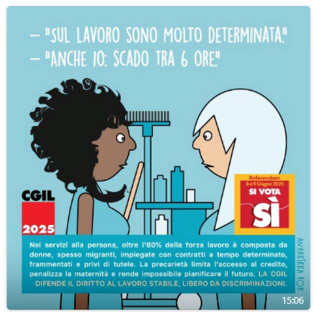 Casalmaggiore Francesca Re David (Cgil) Chiude campagna referendaria dell'8-9 giugno