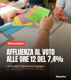 Referendum L'affluenza nazionale alle ore 12 è del 7,4 %
