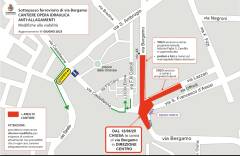 ULTIMA MAPPA AGGIORNATA CANTIERE SOTTOPASSO DI VIA BG CON MODIFICHE ALLA VIABILITA'