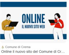 Il Comune di Crema lancia il nuovo sito web