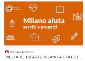 WELFARE. RIPARTE MILANO AIUTA ESTATE, ATTIVITA’ RICREATIVE E ASSISTENZA PER ANZIANI E FRAGILI