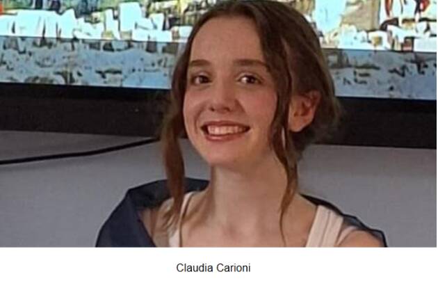 LA STUDENTESSA DI CREMA CLAUDIA CARIONI IN FINALE AL PREMIO CHIARA GIOVANI