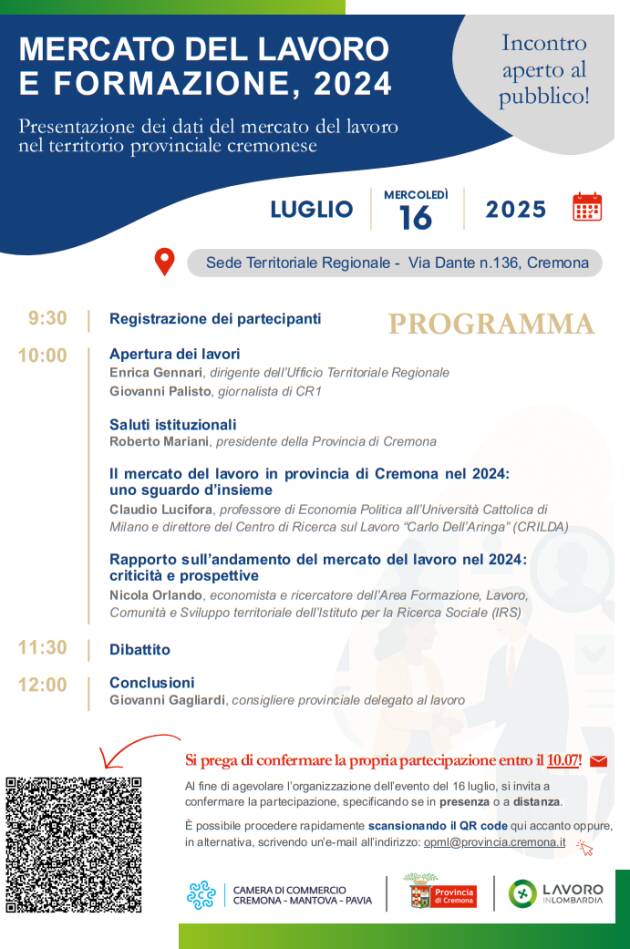 Provincia Cremona MERCATO DEL LAVORO E FORMAZIONE, 2024