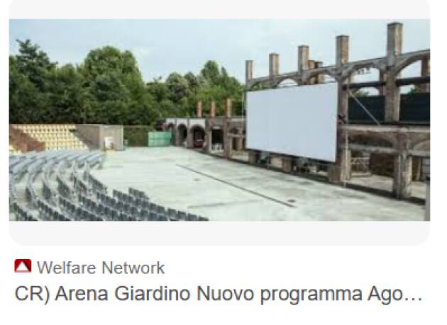 Cinema Cremona Arena Giardino fino al 24 luglio 2025