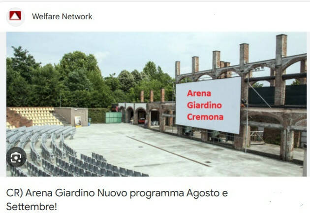(CR ) Arena Giardino Cinema Programma dal 24 al 31 luglio