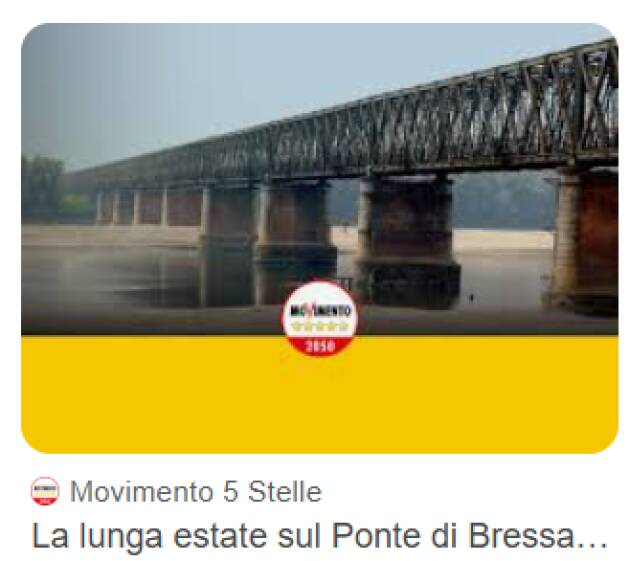 Movimento 5 Stelle Pavia: BOCCIATO ODG SU PONTE DI BRESSANA