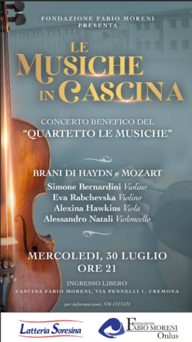 'LE MUSICHE' IN CONCERTO PER FONDAZIONE MORENI CREMONA A SOSTEGNO  POPOLAZIONE UCRAINA
