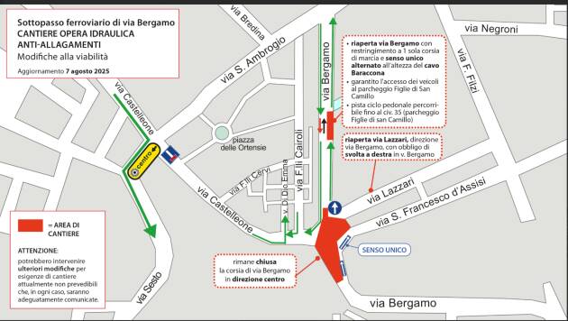 Cremona aggiornamento cantiere via Bergamo