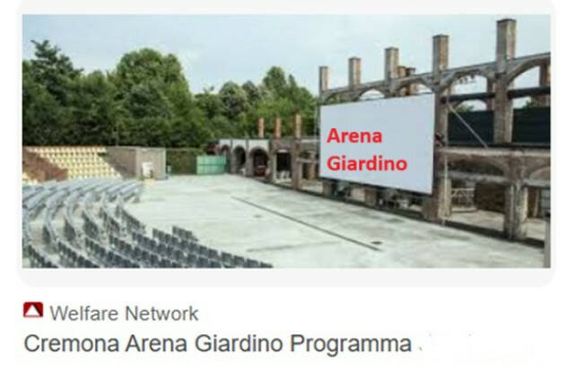 (CR) Cinema Arena Giardino il programma dal 7 al 14 agosto