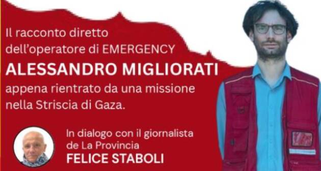 A Grontardo 'Voci da Gaza' con Alessandro Migliorati di Emergency