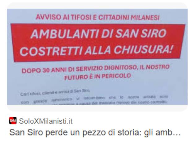 Milano, per gli ambulanti a San Siro un primo importante passo avanti