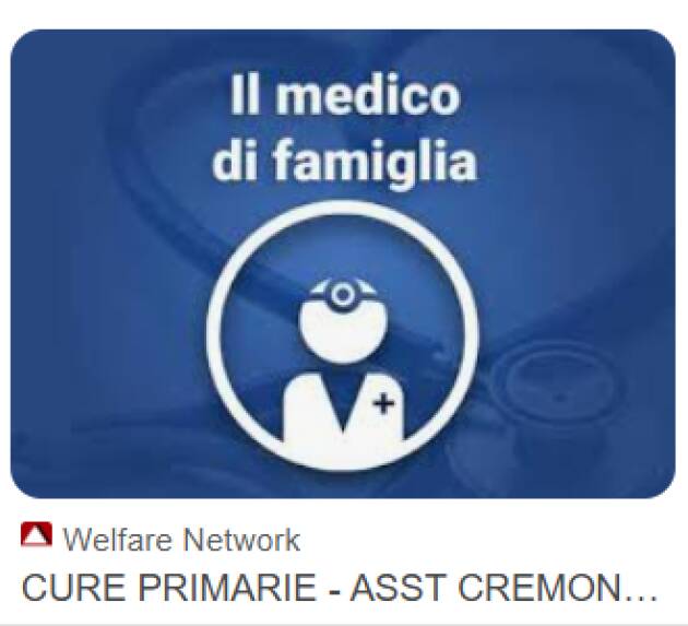 CURE PRIMARIE - ASST CREMONA Termine attività dottor Roberto Pilo