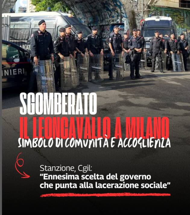 Collettiva Sgomberato il centro sociale Leoncavallo a Milano