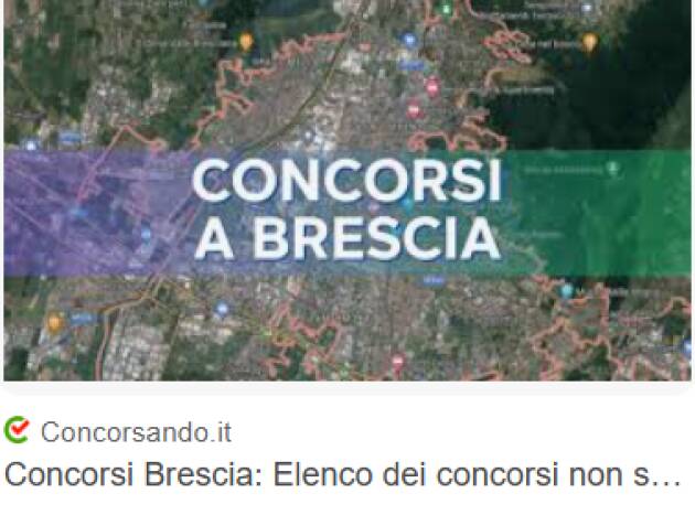 NUOVE ASSUNZIONI PER IL COMUNE DI BRESCIA