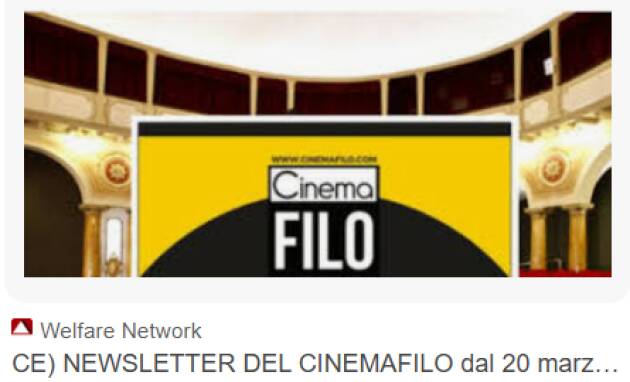 Cremona NEWSLETTER DEL CINEMAFILO fino al 18 settembre