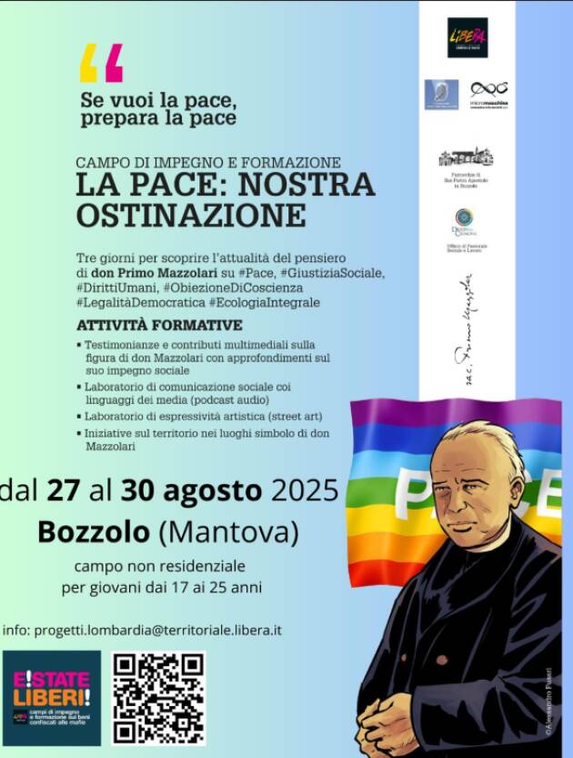  Bozzolo si parte con E!State Liberi! intitolato 'La Pace: nostra ostinazione'