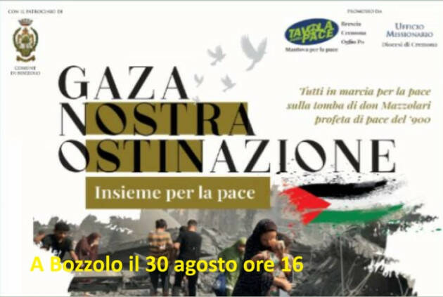 Gaza nostra ostinazione: PD di Cremona e Mantova aderiscono alla manifestazione di Bozzolo.