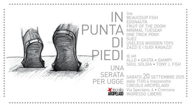 (CR) Una serata per Ugge, concerti e dj set al Circolo Arcipelago