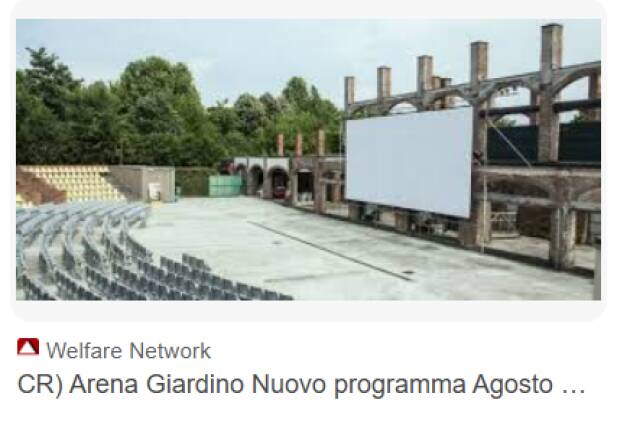 Cremona Arena Giardino PROGRAMMA DAL 7 AL 21 SETTEMBRE