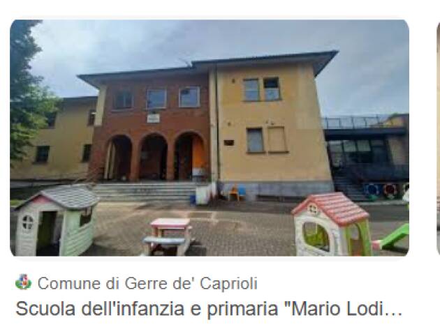 Gerre dè Caprioli NUOVO ANNO SCOLASTICO, NUOVI SERVIZI