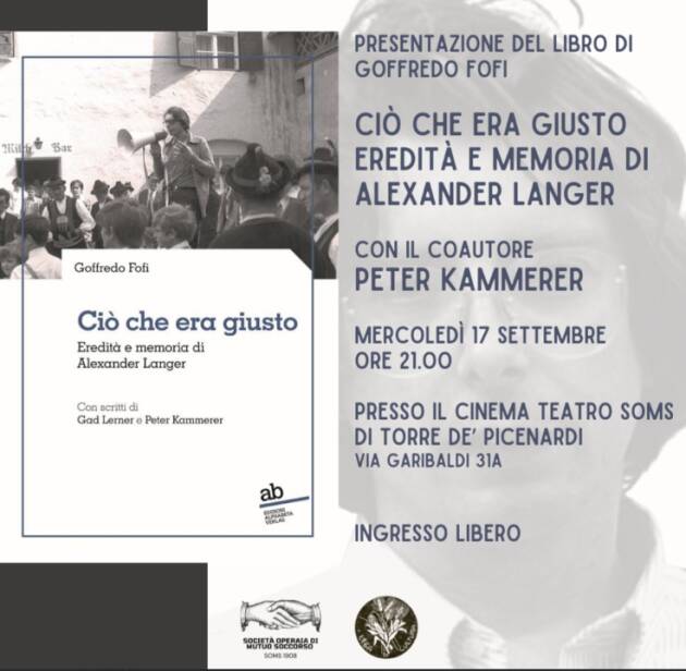 Alla Soms di Torre de Picenardi presentazione Libro Kammerer in memoria di Alexander Langer