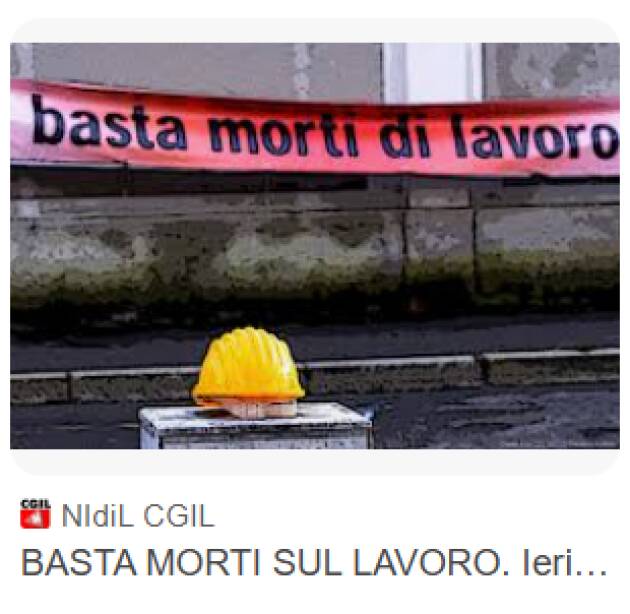 VEGA LA TRAGEDIA NAZIONALE DELLE MORTI SUL LAVORO