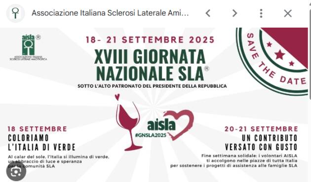 Il Comune di Cremona aderisce alla Giornata Nazionale SLA