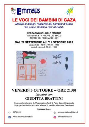 Emmaus 'LA VOCE DEI BAMBINI DI GAZA'