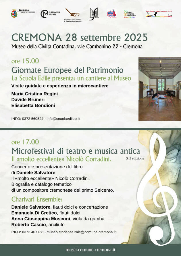Domenica 28 settembre doppio appuntamento al Museo del Cambonino