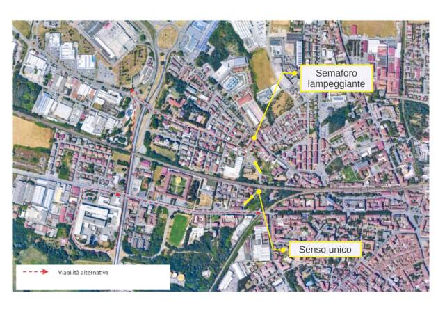Cantiere sottopasso ferroviario di via Bergamo, modifiche alla viabilità in via Sesto
