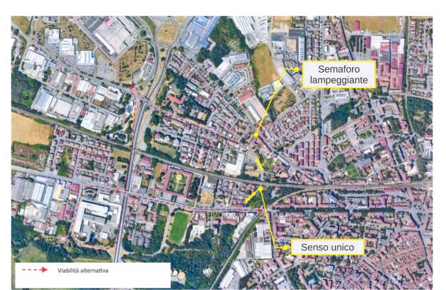 Cantiere sottopasso ferroviario di via Bergamo, modifiche alla viabilità in via Sesto
