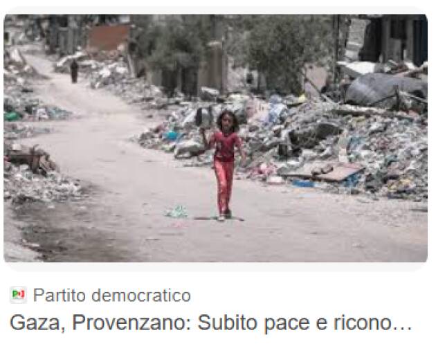 Gaza, Provenzano (PD): Subito pace e riconoscimento della Palestina