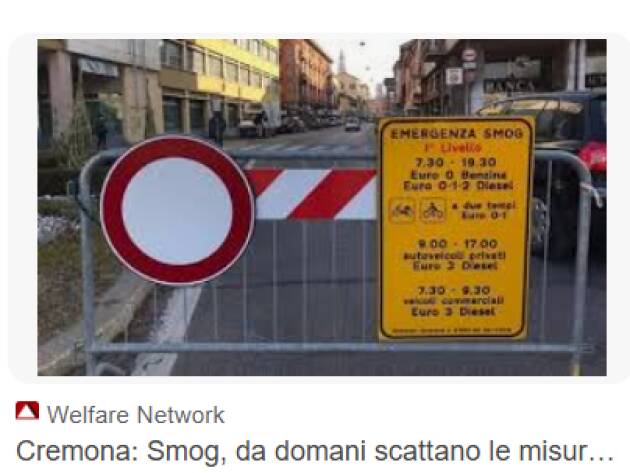 (CR) Misure antismog, dal 1° ottobre sono in vigore le disposizione regionali